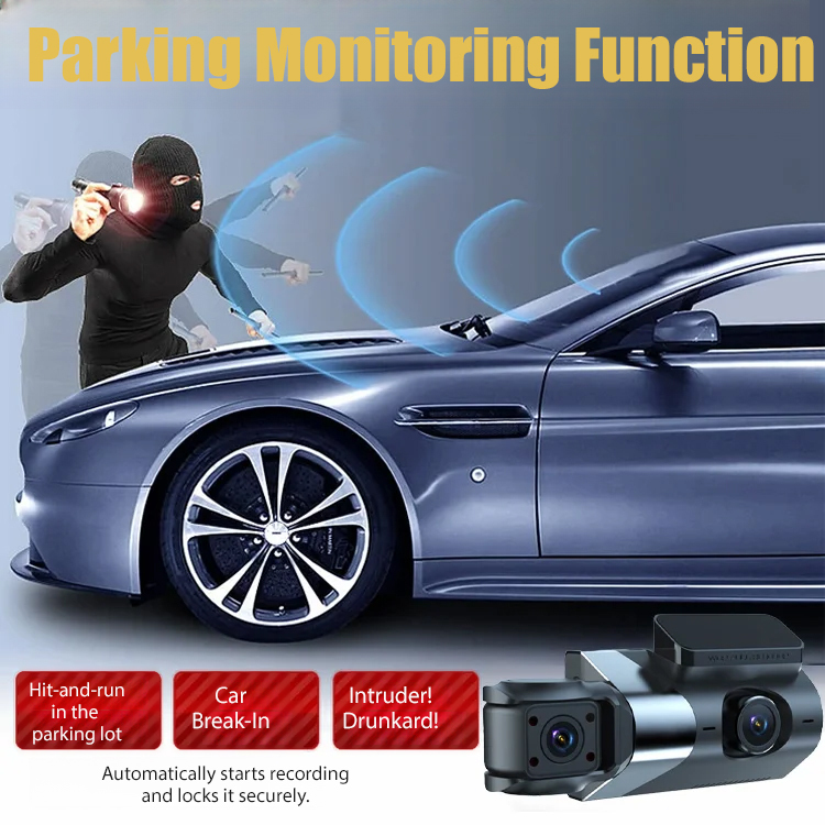 Three lens high-definition WiFi driving recorder