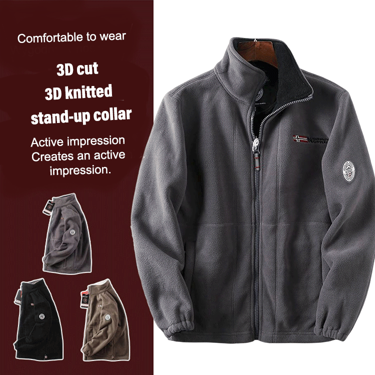 Single double sided fleece coat