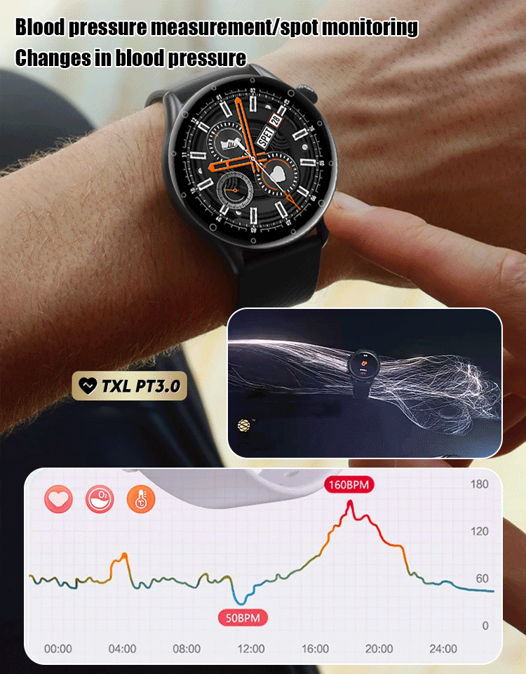 New ultra-thin Bluetooth voice blood glucose measurement watch