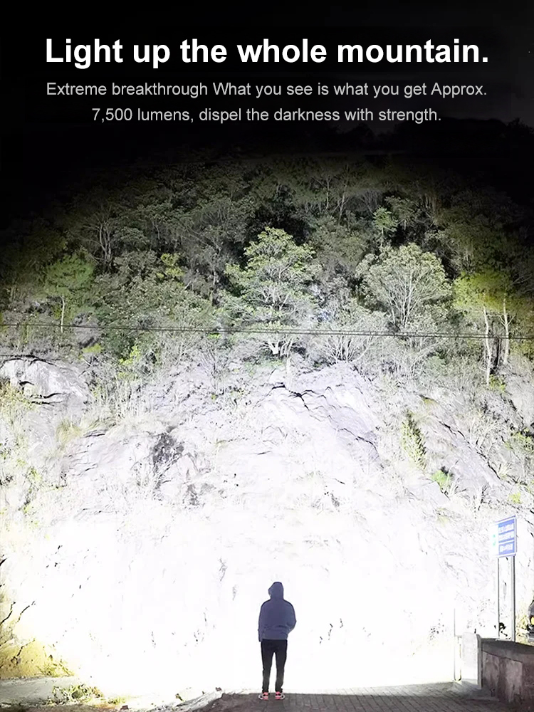 Strong light telescopic flashlight
