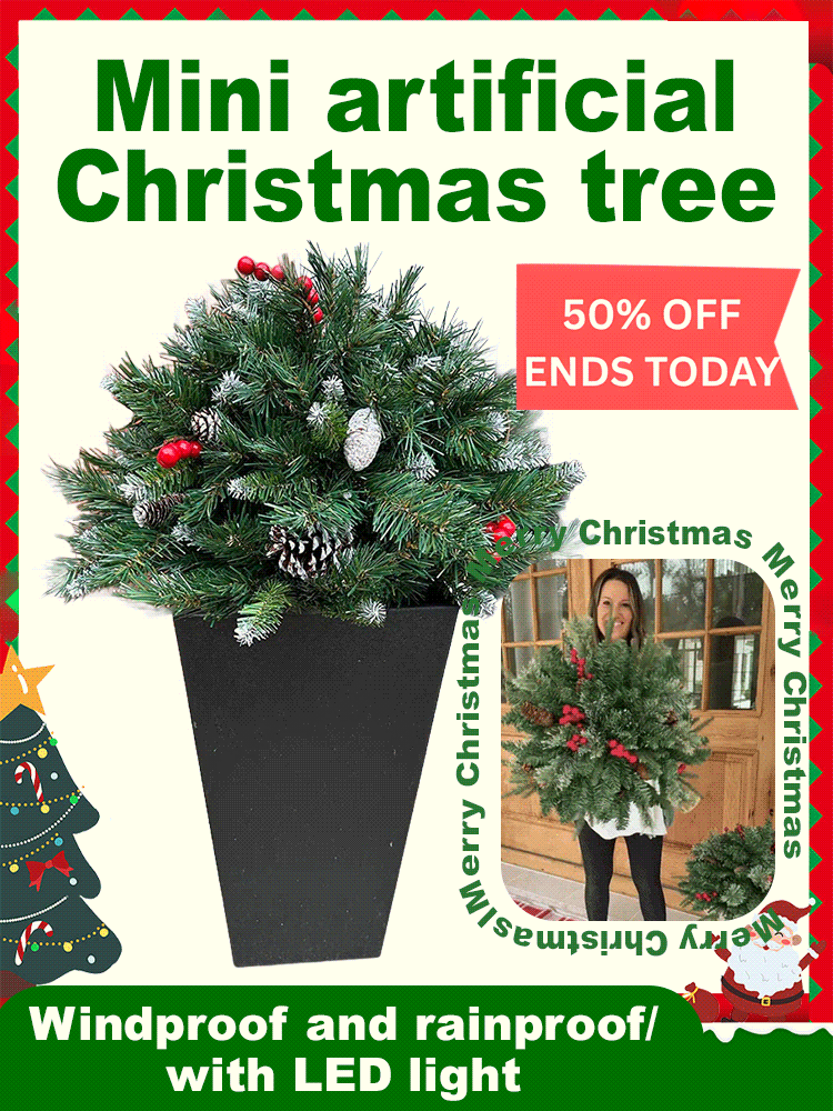 Mini artificial Christmas tree (weatherproof and shiny)