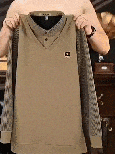 Business fake two-piece sports and casual padded top for men