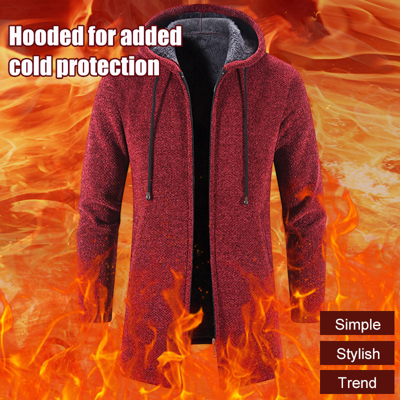 Fashionable Hooded Fleece Cardigan Sweater