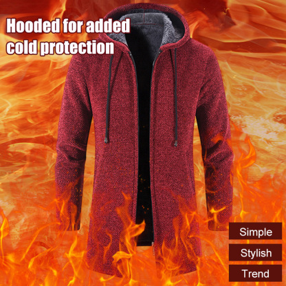 Fashionable Hooded Fleece Cardigan Sweater