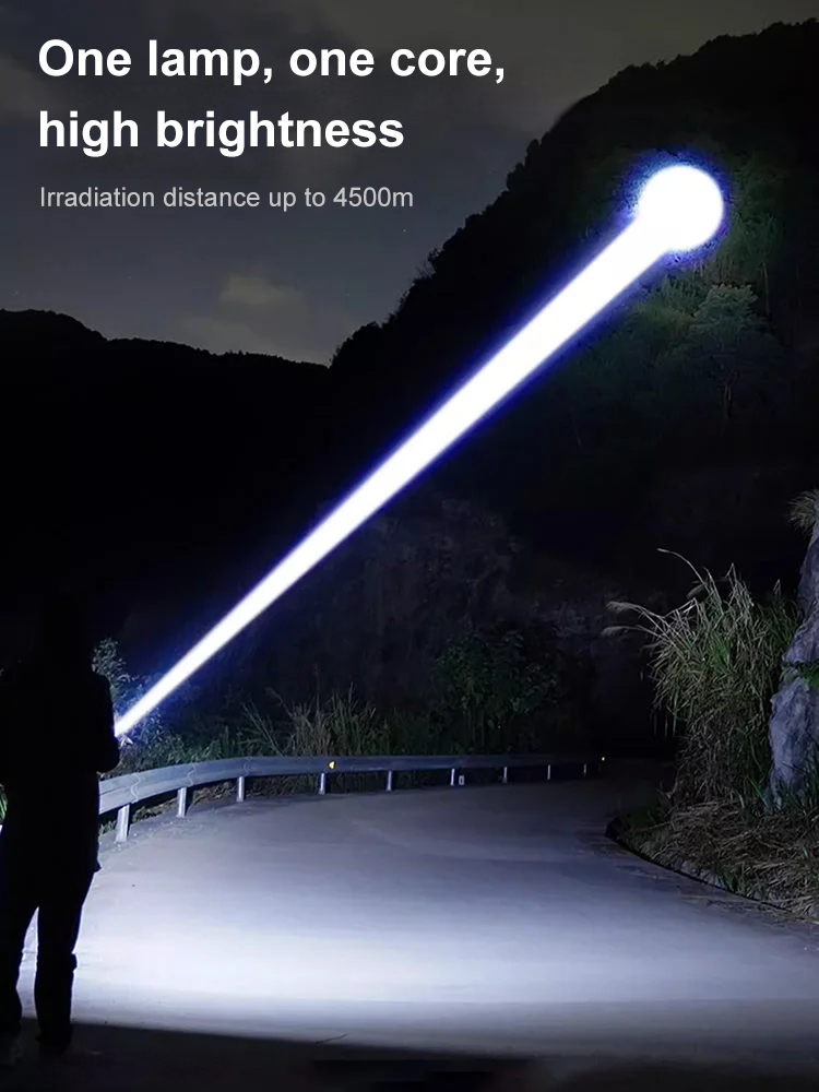 Strong light telescopic flashlight
