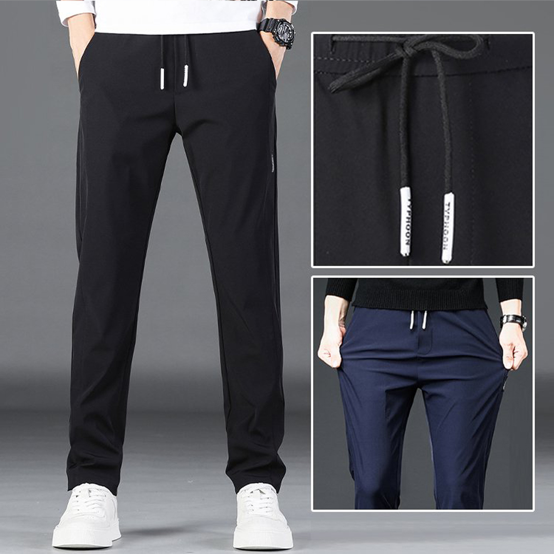 Casual trousers with elastic waistband