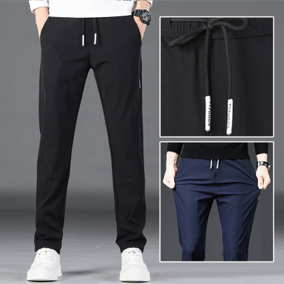 Casual trousers with elastic waistband