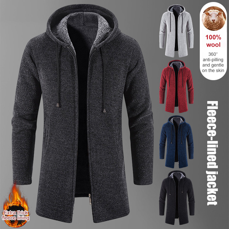 Fashionable Hooded Fleece Cardigan Sweater