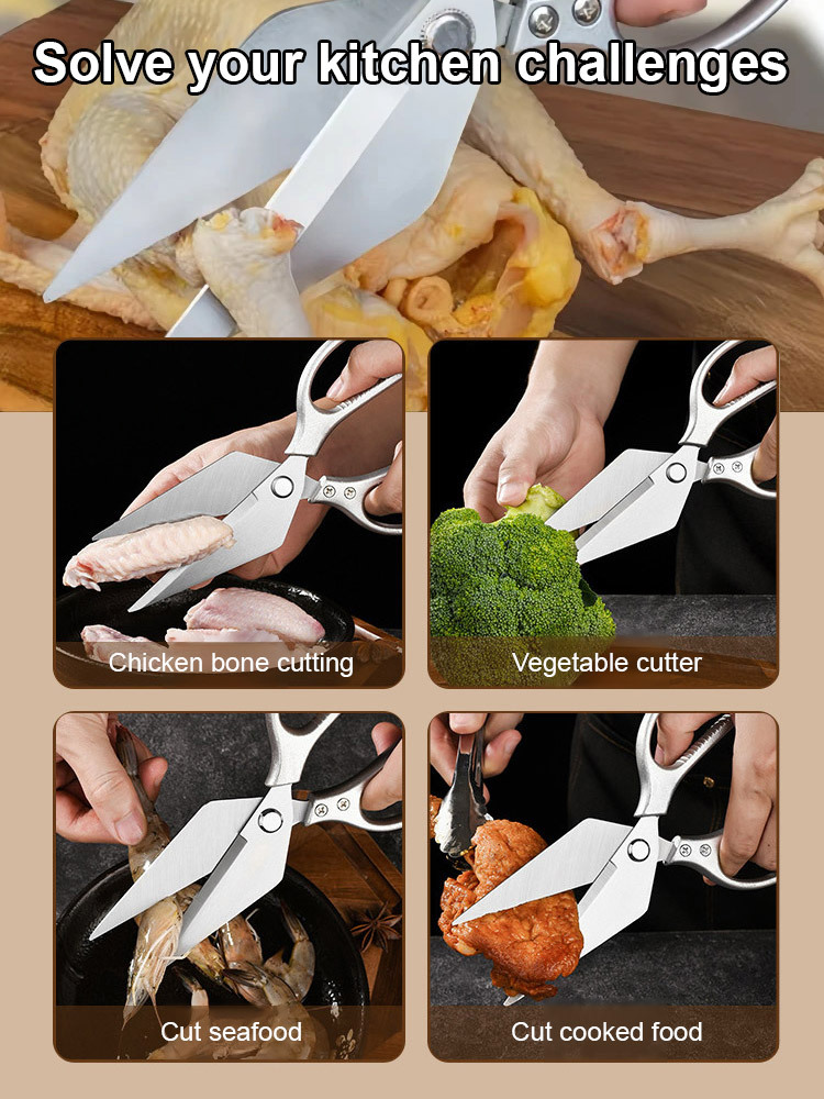 Stainless steel chicken bone shears (plastic handle)