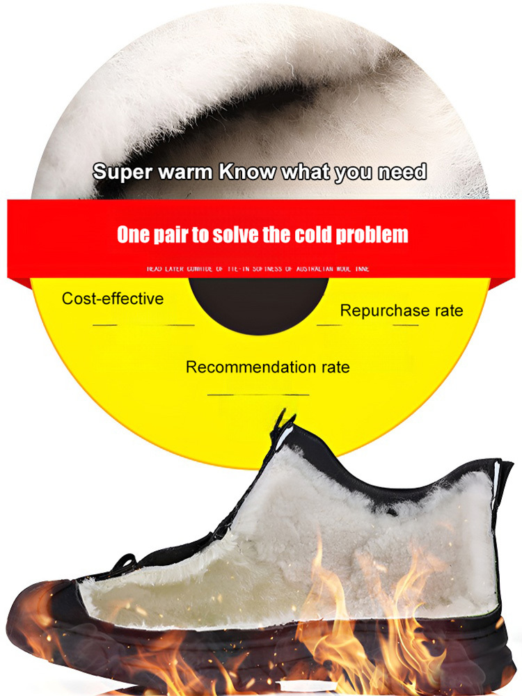Men's Fleece Warm High Top Leather Shoes