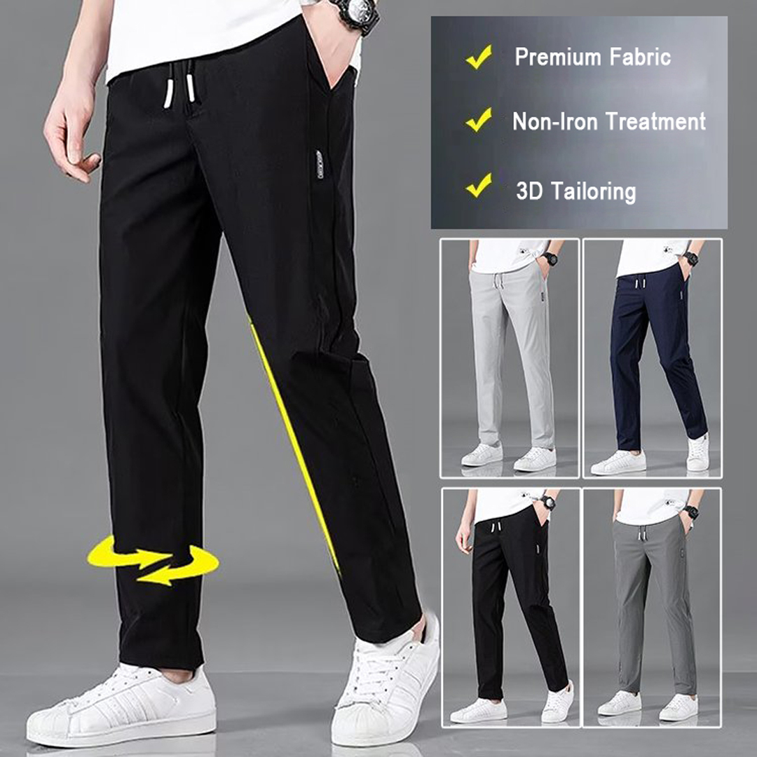 Casual trousers with elastic waistband