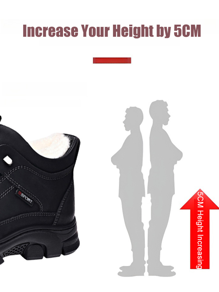 Men's Fleece Warm High Top Leather Shoes