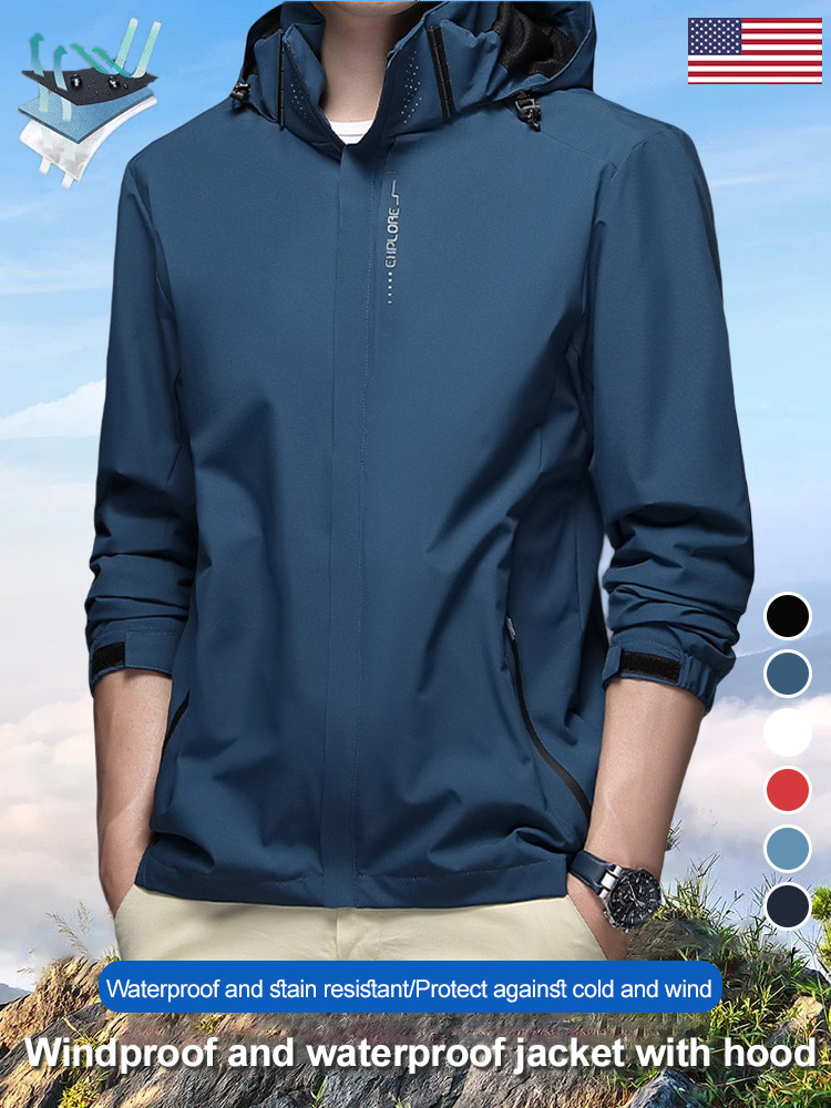 Windproof and waterproof jacket with hood