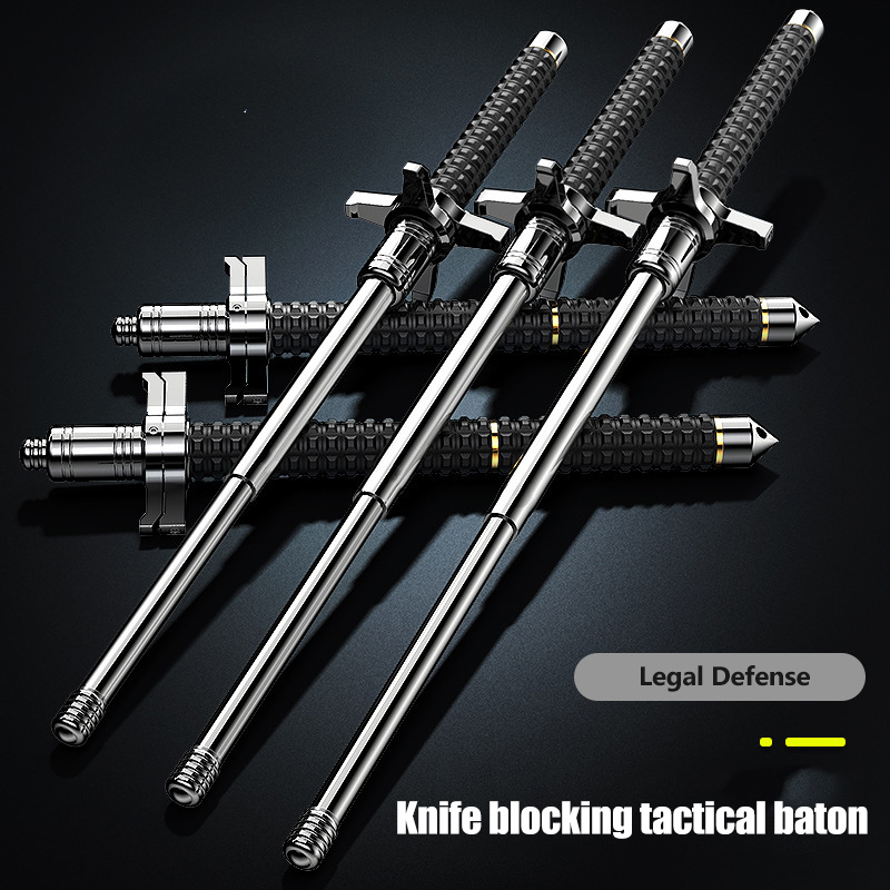 Knife block solid telescopic trekking pole