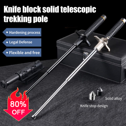 Knife block solid telescopic trekking pole