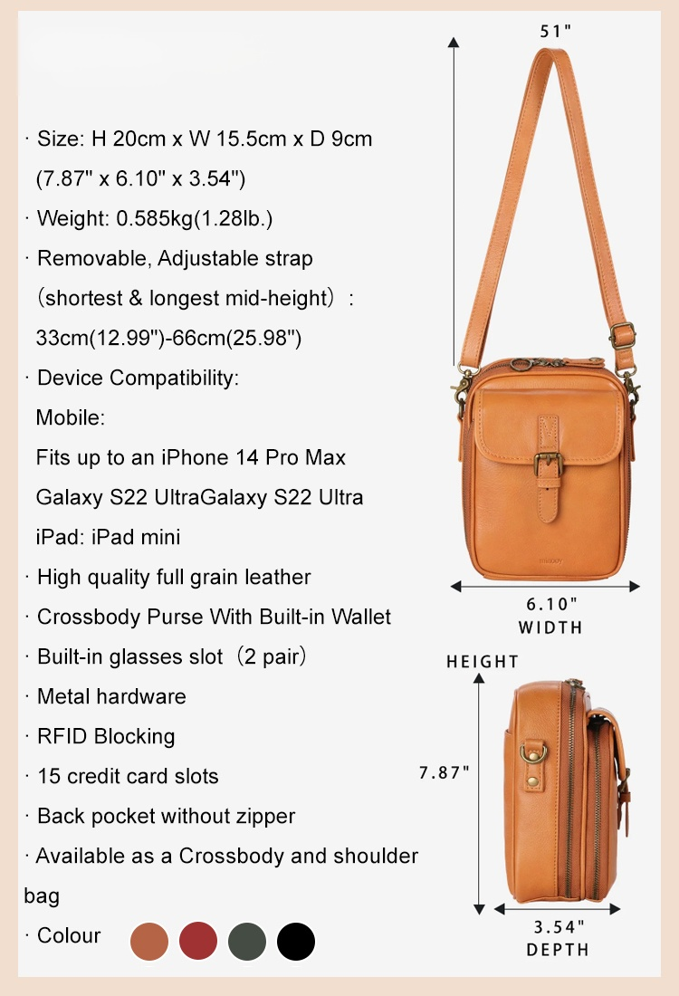 Vintage Double Layer Large Capacity Messenger Bag