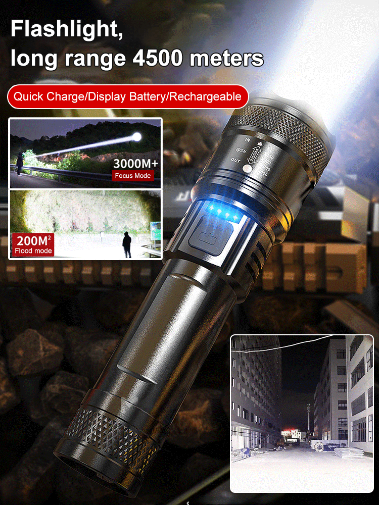 Strong light telescopic flashlight