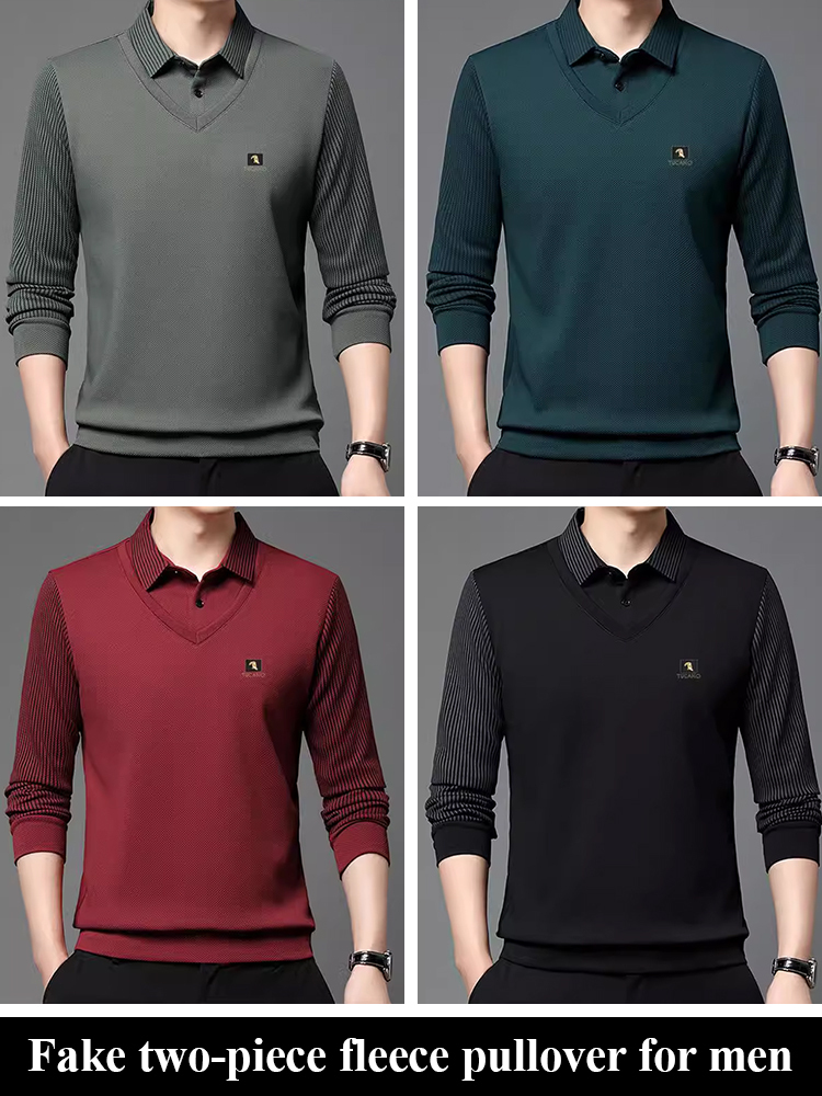 Business fake two-piece sports and casual padded top for men