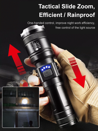 Strong light telescopic flashlight