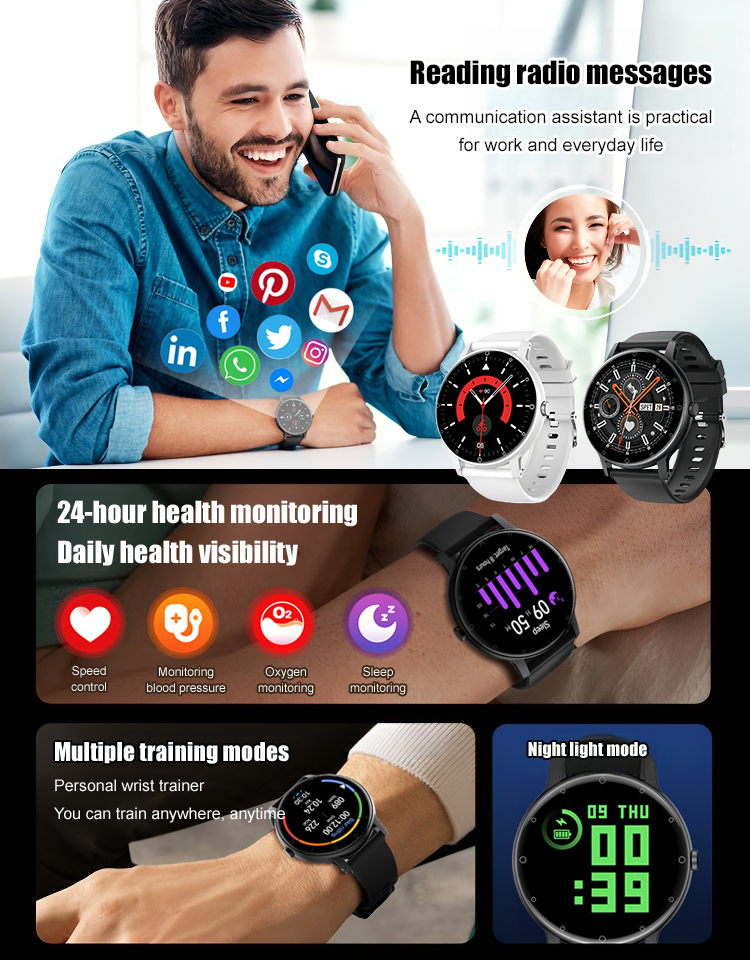 New ultra-thin Bluetooth voice blood glucose measurement watch