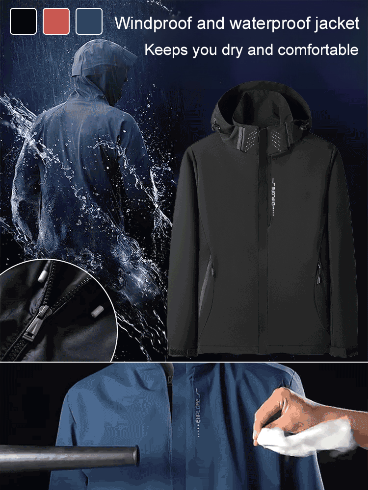 Windproof and waterproof jacket with hood