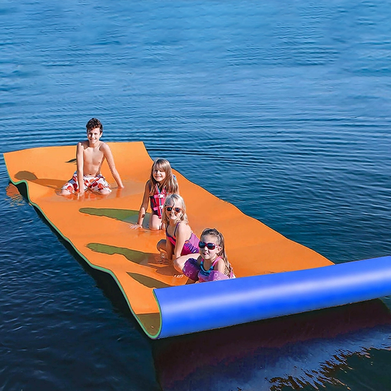 Magic carpet floating mat on water
