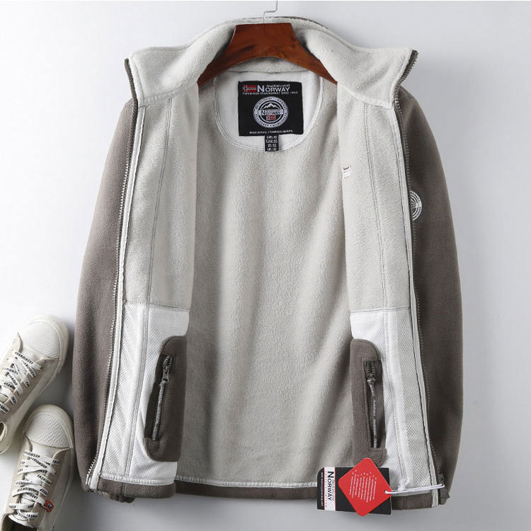 Single double sided fleece coat