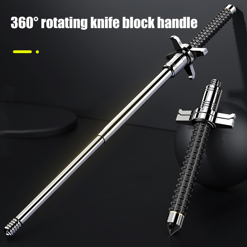 Knife block solid telescopic trekking pole