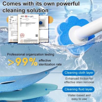 Clean hands no mess interchangeable brush head toilet brush set