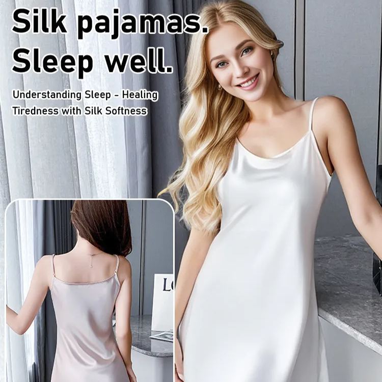 Ice silk halter nightgown