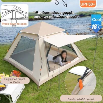Fully automatic quick-open sun and rain-proof camping tent