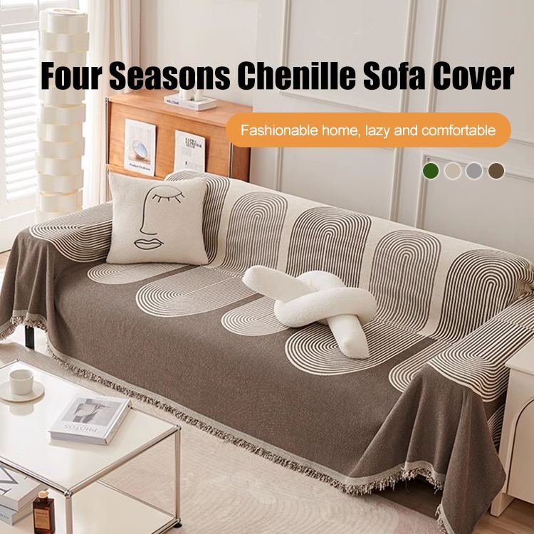 Double sided chenille sofa cover