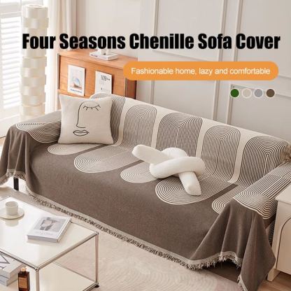 Double sided chenille sofa cover