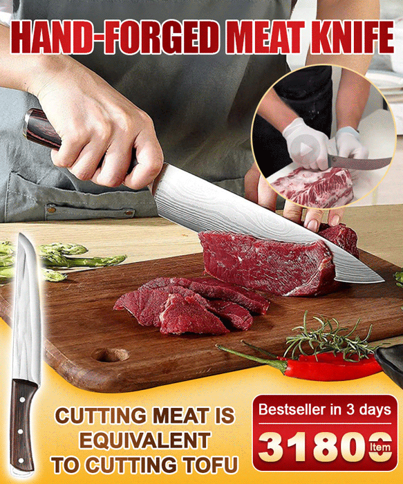 Sold 31,800 units in 3 days Hand forged meat knife cuts meat like bread