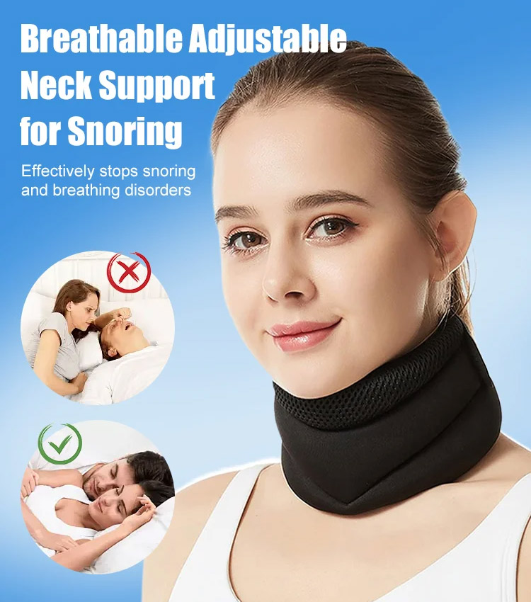 Three-stage adjustable neck brace to stop snoring