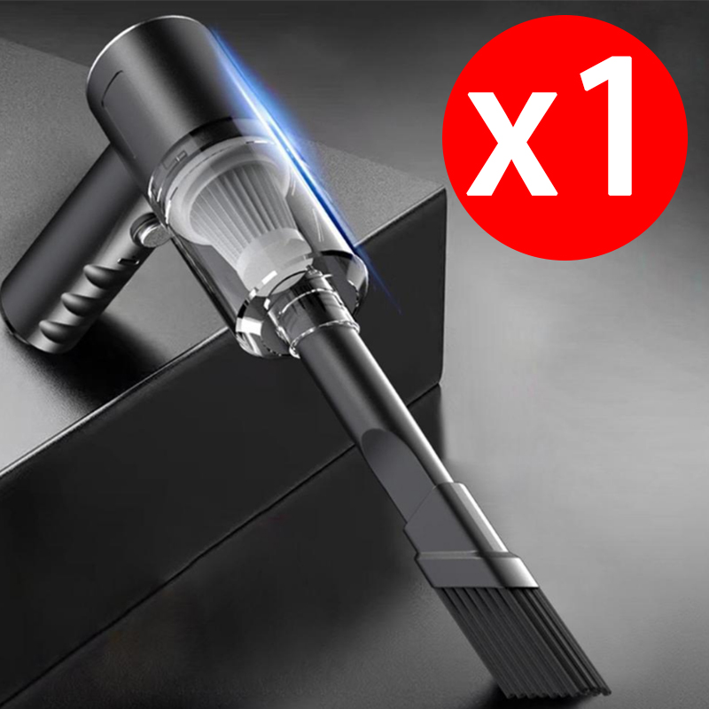 ✅This vacuum cleaner has a one twenty w high-power pure copper motor providing surging power. ✅It has three modes of sucking, ✅blowing and pumping with various styles of nozzles and brush heads. ✅Use it to clean up the car and home.