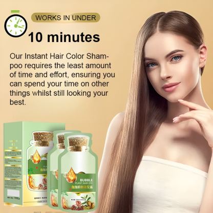 ✅0 additives, 0 color difference ✅You can dye or cover gray hair at home. ✅Plant extraction, dyeing and care two-in-one. ✅ Rub it in like shampoo, the color will be fixed for a long time without damaging the hair roots, hair texture and scalp! ✅Plant form