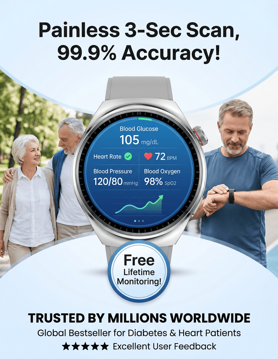 Painlessly measure your blood sugar and blood pressure in 3 seconds. ⌚️ Free for life! The ultimate guide to your health.