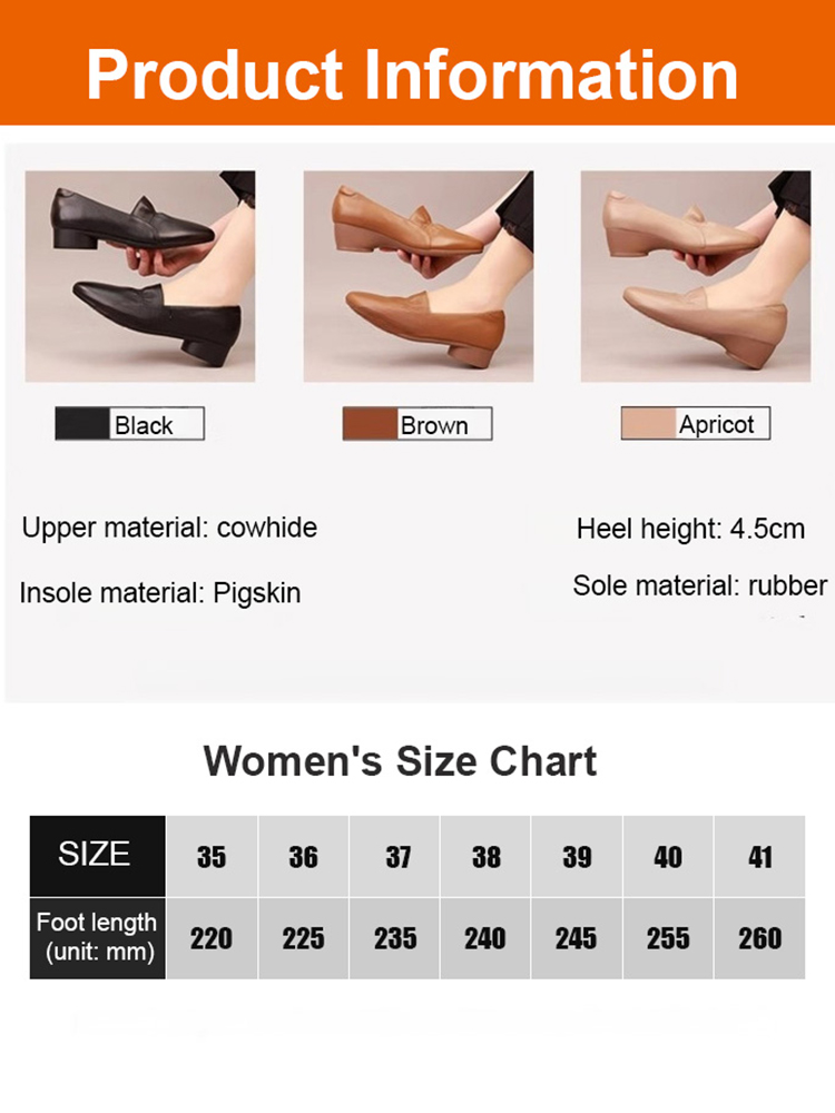 Orthopedic soft-soled leather shoes for women