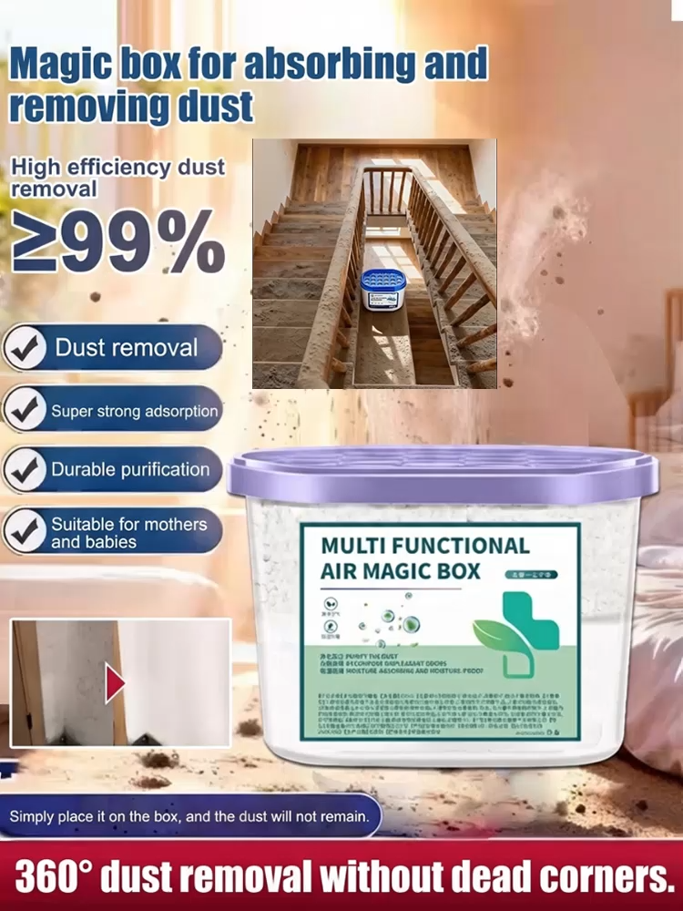 Moisture-absorbing, dust-removing, and odor-decomposing air purifier | Color-changing silica gel + activated carbon + photocatalyst