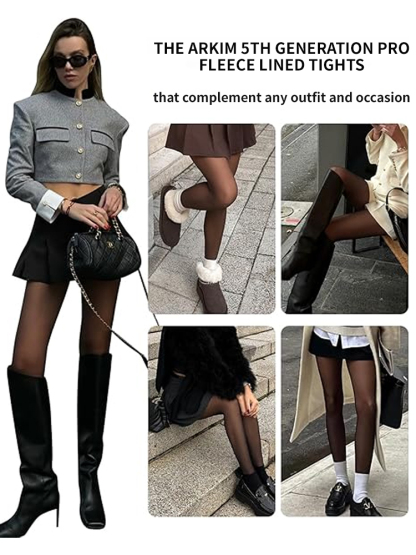 🔥Want to easily show off your legs even in winter? These fleece-lined tights are perfect for women!