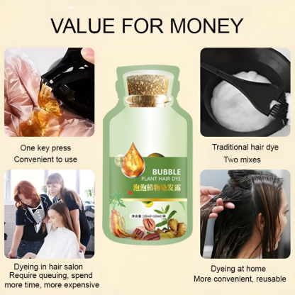 ✅0 additives, 0 color difference ✅You can dye or cover gray hair at home. ✅Plant extraction, dyeing and care two-in-one. ✅ Rub it in like shampoo, the color will be fixed for a long time without damaging the hair roots, hair texture and scalp! ✅Plant form