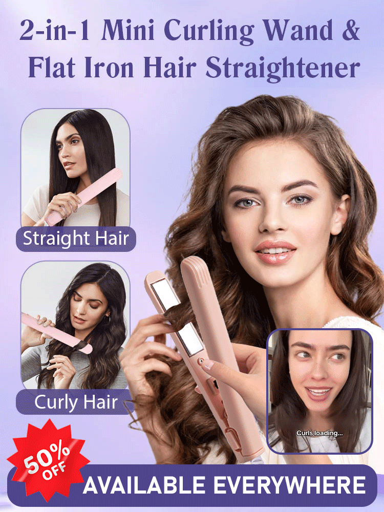 【Use anywhere】Portable 2-in-1 straight and curly curling iron