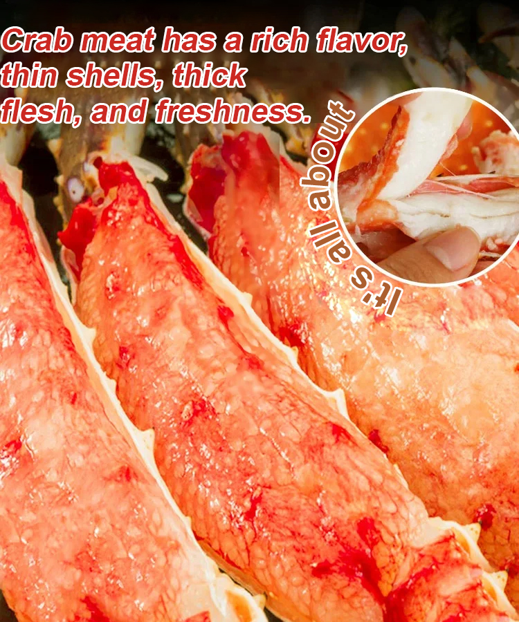 【Hokkaido Selection】King Crab Whole Leg Meat，Cooked and frozen to lock in the freshness of the meat