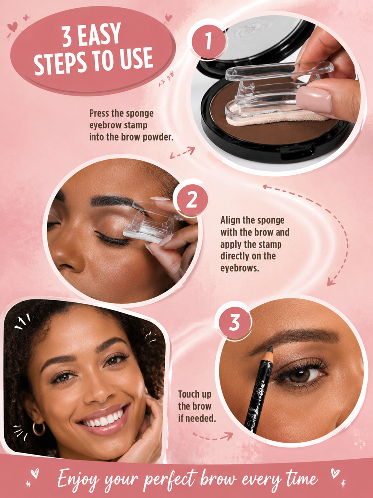 👀 Just one gentle press every morning—say goodbye to eyebrow-drawing hassles! ♪ 😘 Expertly crafted by a specialized brow studio, the wildly popular [3-Second Eyebrow Stamp Powder] has finally arrived! Achieve your ideal brow shape in just one second—eve