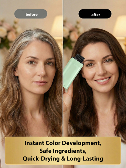  ✨ Simply brush to color, cover white hair wherever you need ✨ Special film-forming technology ensures no fading