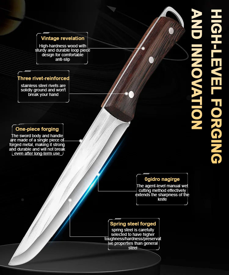 Sold 31,800 units in 3 days Hand forged meat knife cuts meat like bread