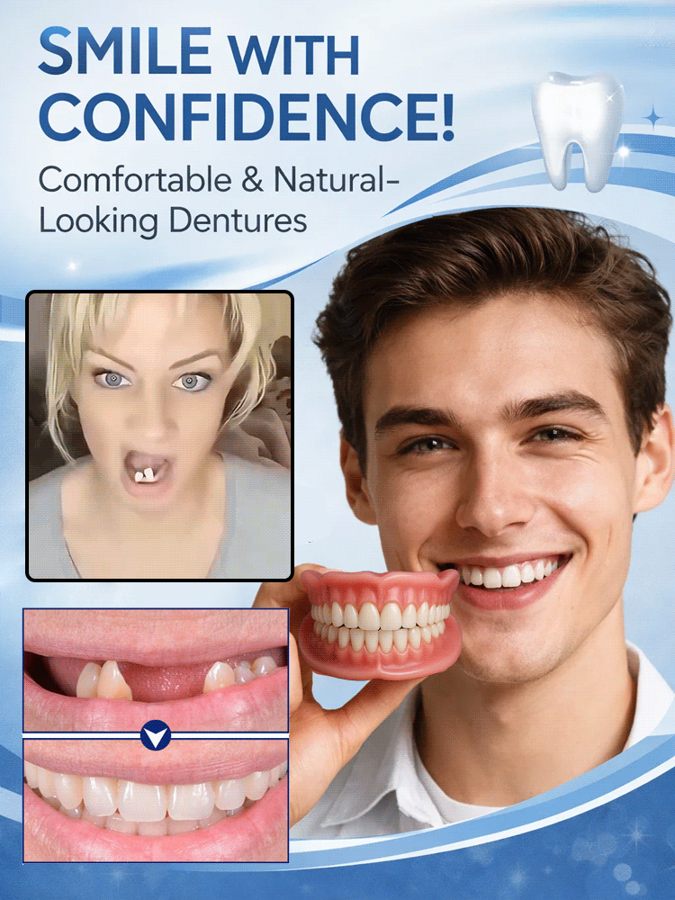 Soft silicone fits any denture 😊, offering wear as comfortable as real teeth 🦷. These mouthguards are used in renowned European dental clinics 🏥 and are now 50% off 🎉