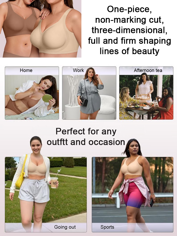 Sagging? NEVER!  Full coverage wireless bra Lifts Like Magic – 24/7 Support Without the Squeeze!