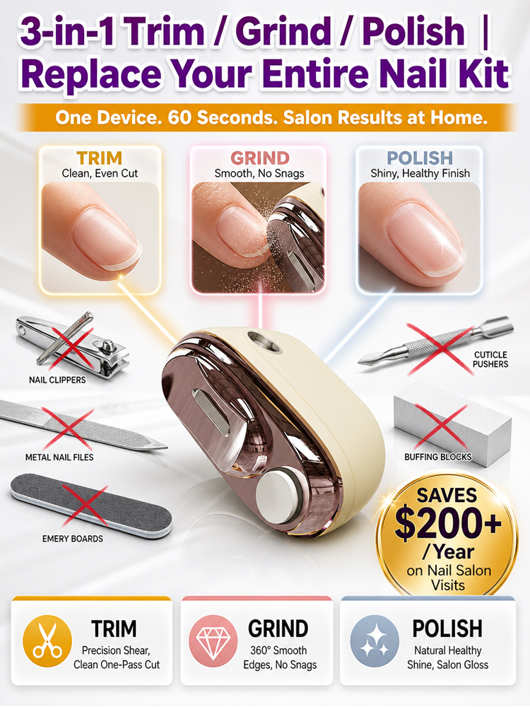 Stop using traditional metal nail clippers! 🛑 They cause splits, flying debris, and accidental cuts.